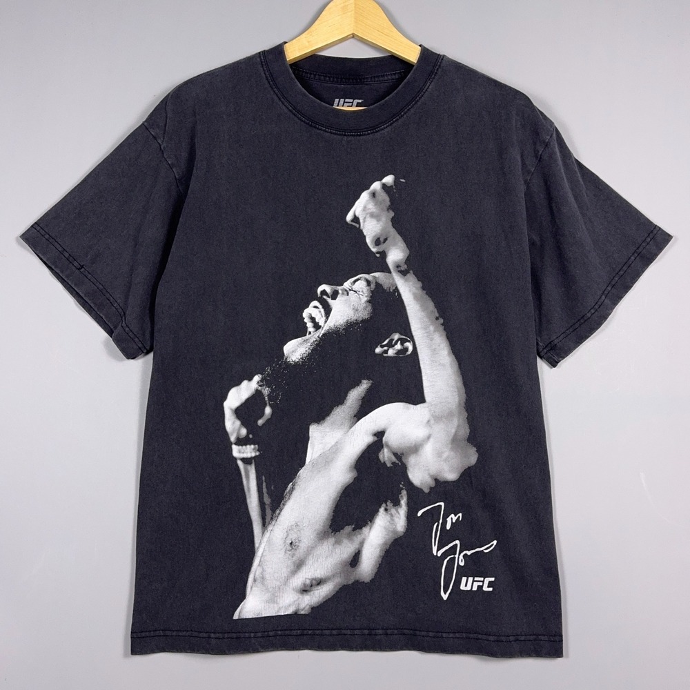 UFC Jon Jones Graphic T-Shirt Mens Size Medium Cotton Black MMA Sportswear